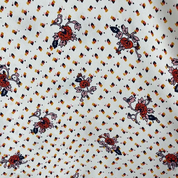 ModCloth A Grace of Ones Own Chiffon Blouse Size 4X Ivory Floral Print Ruffle - Picture 6 of 13